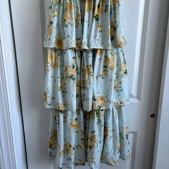 By the River Sweet Life Tiered Bow Front Midi Dress Sz S Sage Wedding Guest - Picture 7 of 11